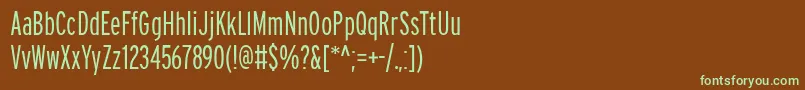 Шрифт PftransitcompressedLight – зелёные шрифты на коричневом фоне