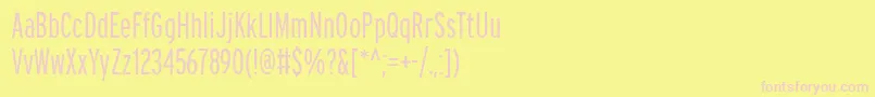 PftransitcompressedLight Font – Pink Fonts on Yellow Background