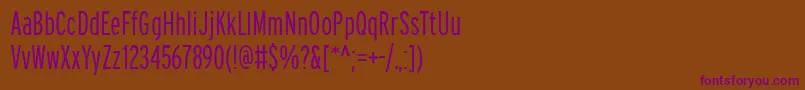 PftransitcompressedLight Font – Purple Fonts on Brown Background
