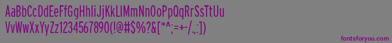 Шрифт PftransitcompressedLight – фиолетовые шрифты на сером фоне