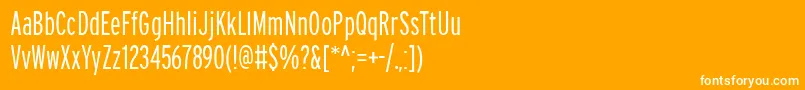 PftransitcompressedLight Font – White Fonts on Orange Background