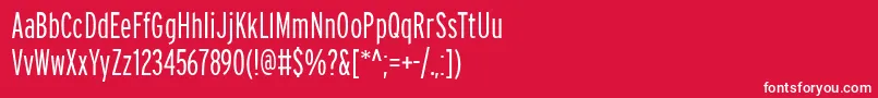 フォントPftransitcompressedLight – 赤い背景に白い文字