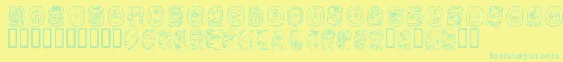 AbajBold-Schriftart – Grüne Schriften auf gelbem Hintergrund