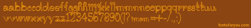 Parangrusak-Schriftart – Orangefarbene Schriften auf braunem Hintergrund