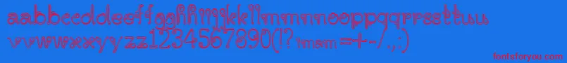 Parangrusak Font – Red Fonts on Blue Background
