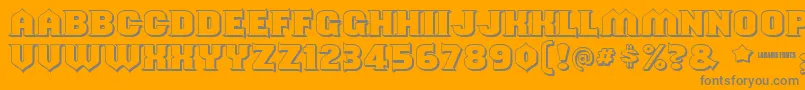 Shouldveknownshaded-Schriftart – Graue Schriften auf orangefarbenem Hintergrund