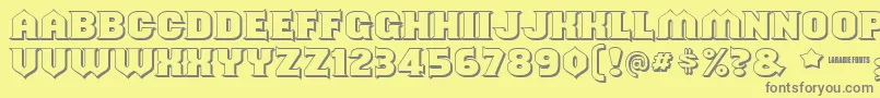 Shouldveknownshaded-Schriftart – Graue Schriften auf gelbem Hintergrund