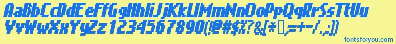 GimenellsItalic Font – Blue Fonts on Yellow Background