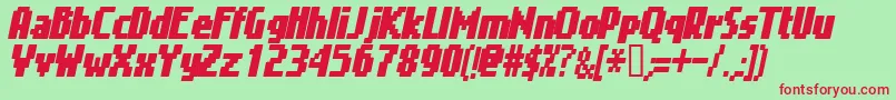 GimenellsItalic Font – Red Fonts on Green Background