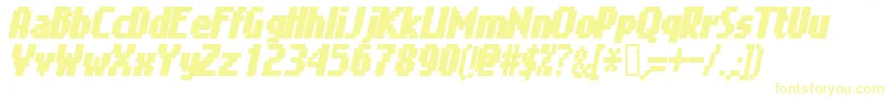 フォントGimenellsItalic – 白い背景に黄色の文字