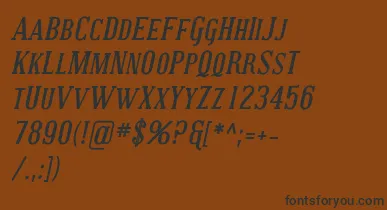 CovingtonScBoldItalic font – Black Fonts On Brown Background