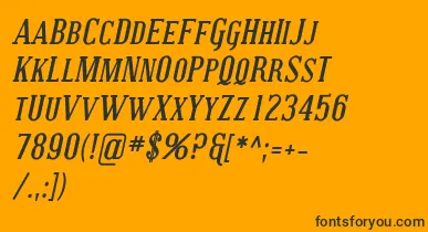 CovingtonScBoldItalic font – Black Fonts On Orange Background