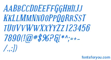 CovingtonScBoldItalic font – Blue Fonts On White Background