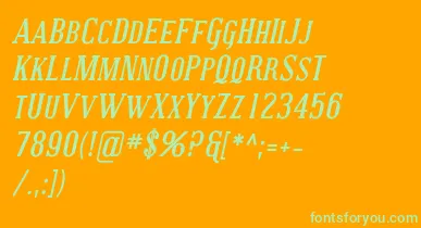 CovingtonScBoldItalic font – Green Fonts On Orange Background