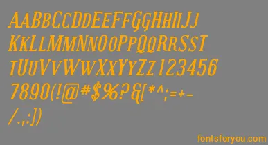 CovingtonScBoldItalic font – Orange Fonts On Gray Background
