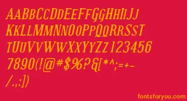 CovingtonScBoldItalic font – Orange Fonts On Red Background