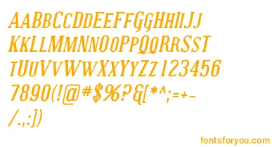 CovingtonScBoldItalic font – Orange Fonts On White Background
