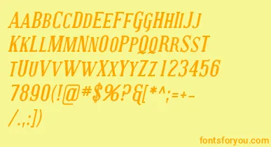 CovingtonScBoldItalic font – Orange Fonts On Yellow Background