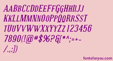 CovingtonScBoldItalic font – Purple Fonts On Pink Background