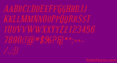 CovingtonScBoldItalic font – Red Fonts On Purple Background