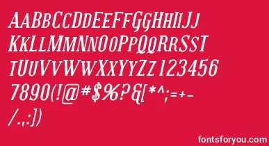 CovingtonScBoldItalic font – White Fonts On Red Background