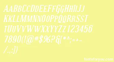 CovingtonScBoldItalic font – White Fonts On Yellow Background