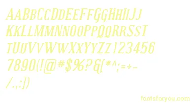 CovingtonScBoldItalic font – Yellow Fonts On White Background