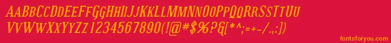 CovingtonScBoldItalic Font – Orange Fonts on Red Background