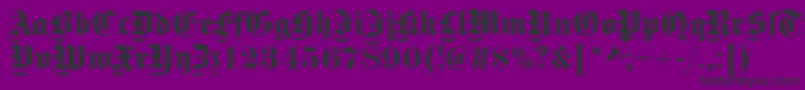 GotischRegular-fontti – mustat fontit violetilla taustalla