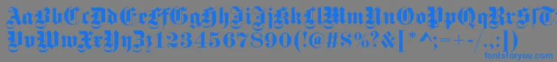 GotischRegular-Schriftart – Blaue Schriften auf grauem Hintergrund