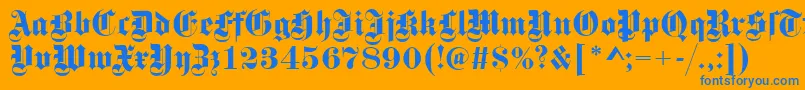 GotischRegular Font – Blue Fonts on Orange Background