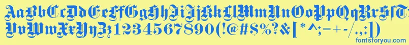 GotischRegular Font – Blue Fonts on Yellow Background