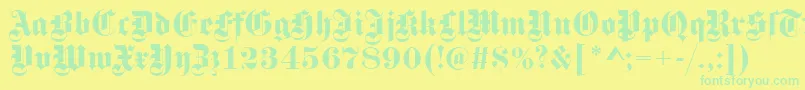 GotischRegular Font – Green Fonts on Yellow Background