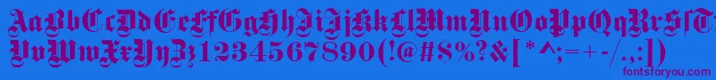 GotischRegular Font – Purple Fonts on Blue Background