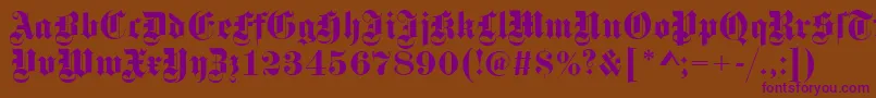 GotischRegular Font – Purple Fonts on Brown Background