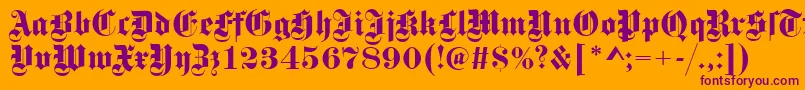 GotischRegular Font – Purple Fonts on Orange Background