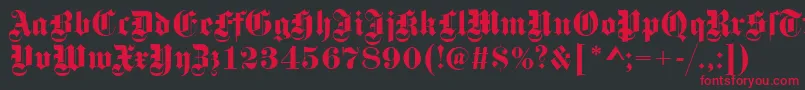 GotischRegular Font – Red Fonts on Black Background