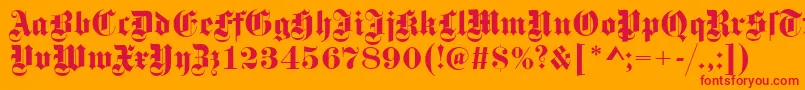 フォントGotischRegular – オレンジの背景に赤い文字