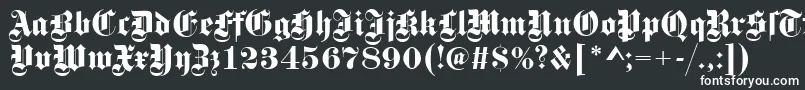 フォントGotischRegular – 黒い背景に白い文字