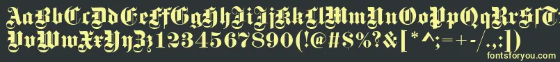 GotischRegular Font – Yellow Fonts on Black Background