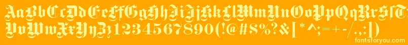 GotischRegular Font – Yellow Fonts on Orange Background