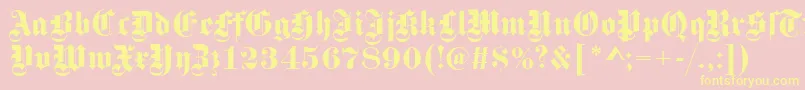 GotischRegular-Schriftart – Gelbe Schriften auf rosa Hintergrund