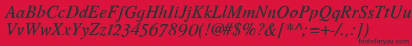 RomandeadfstdDemibolditalic Font – Black Fonts on Red Background