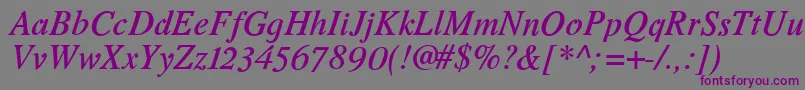 RomandeadfstdDemibolditalic Font – Purple Fonts on Gray Background