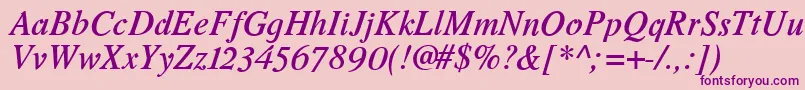 RomandeadfstdDemibolditalic Font – Purple Fonts on Pink Background