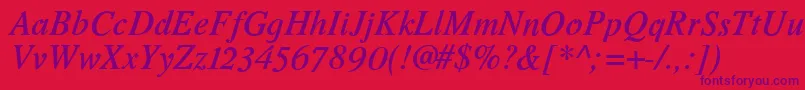 RomandeadfstdDemibolditalic Font – Purple Fonts on Red Background