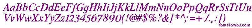 RomandeadfstdDemibolditalic Font – Purple Fonts on White Background