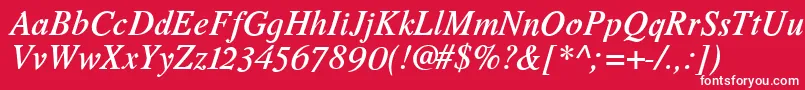 RomandeadfstdDemibolditalic Font – White Fonts on Red Background