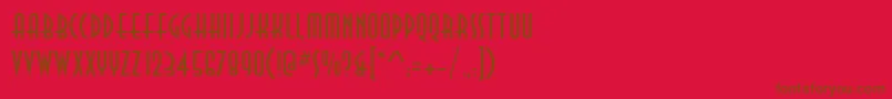Decor3Di Font – Brown Fonts on Red Background