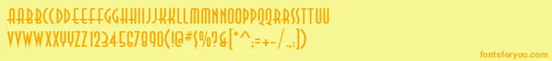 Decor3Di Font – Orange Fonts on Yellow Background